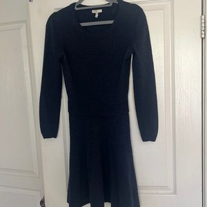 Soft knit sweater dress in a navy blue